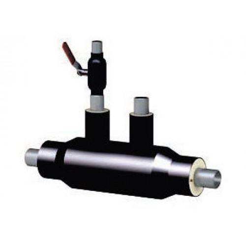 Кран шаровой с воздушником ППУ ПЭ тип 1 Ст3сп LD 25х25х3,5х1900 мм ГОСТ 3262-75