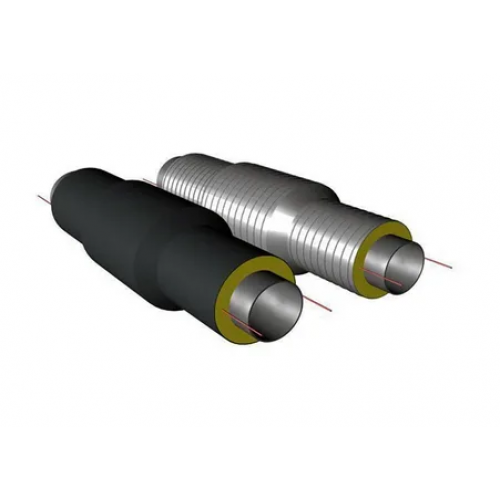 Сильфонный компенсатор двухсекционный ППУ ПЭ тип 2 2,5 МПа Ст20 AISI 321 108х4,5х100 мм ГОСТ 10704-91